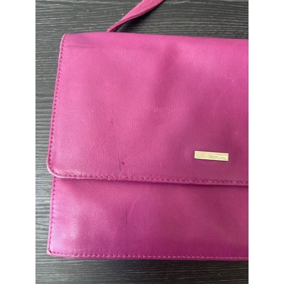Perlina Leather Crossbody Bag Pink Adjustable Strap Small Shoulder Purse Vintage - Picture 6 of 11